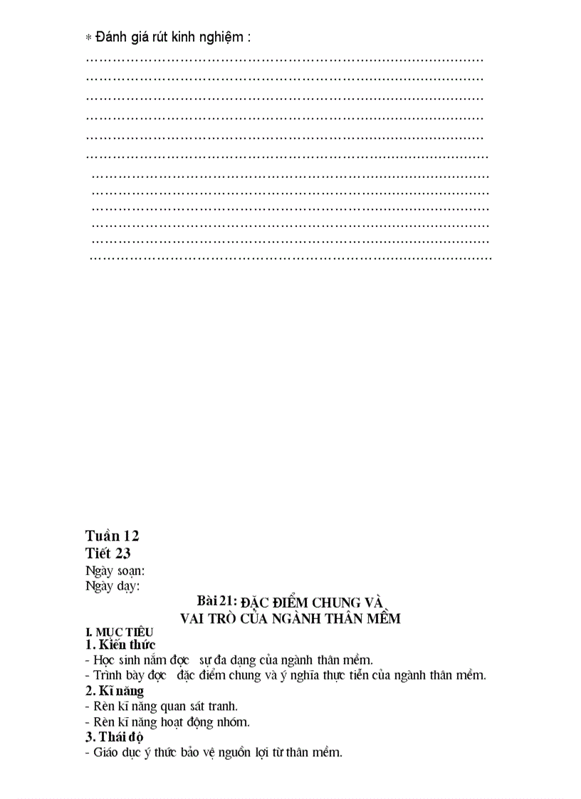 image for page Giáo án sinh học 7 hki 2011 2012 4 cột