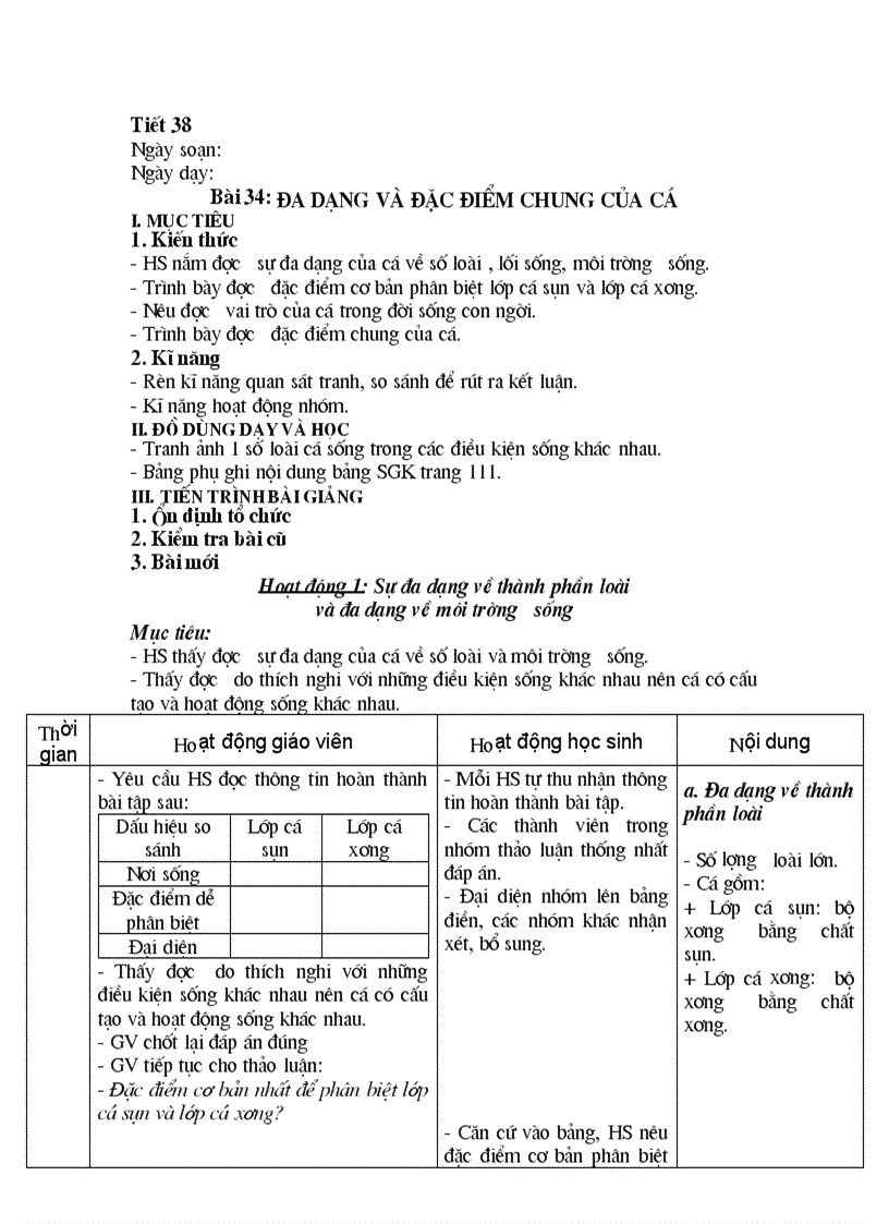 image for page Giáo án sinh học 7 hki 2011 2012 4 cột