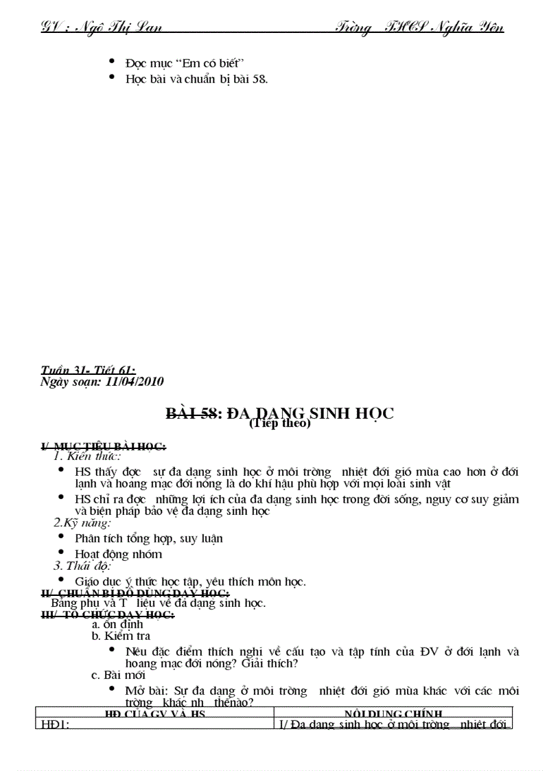 image for page Giáo án Sinh học 7 Mới