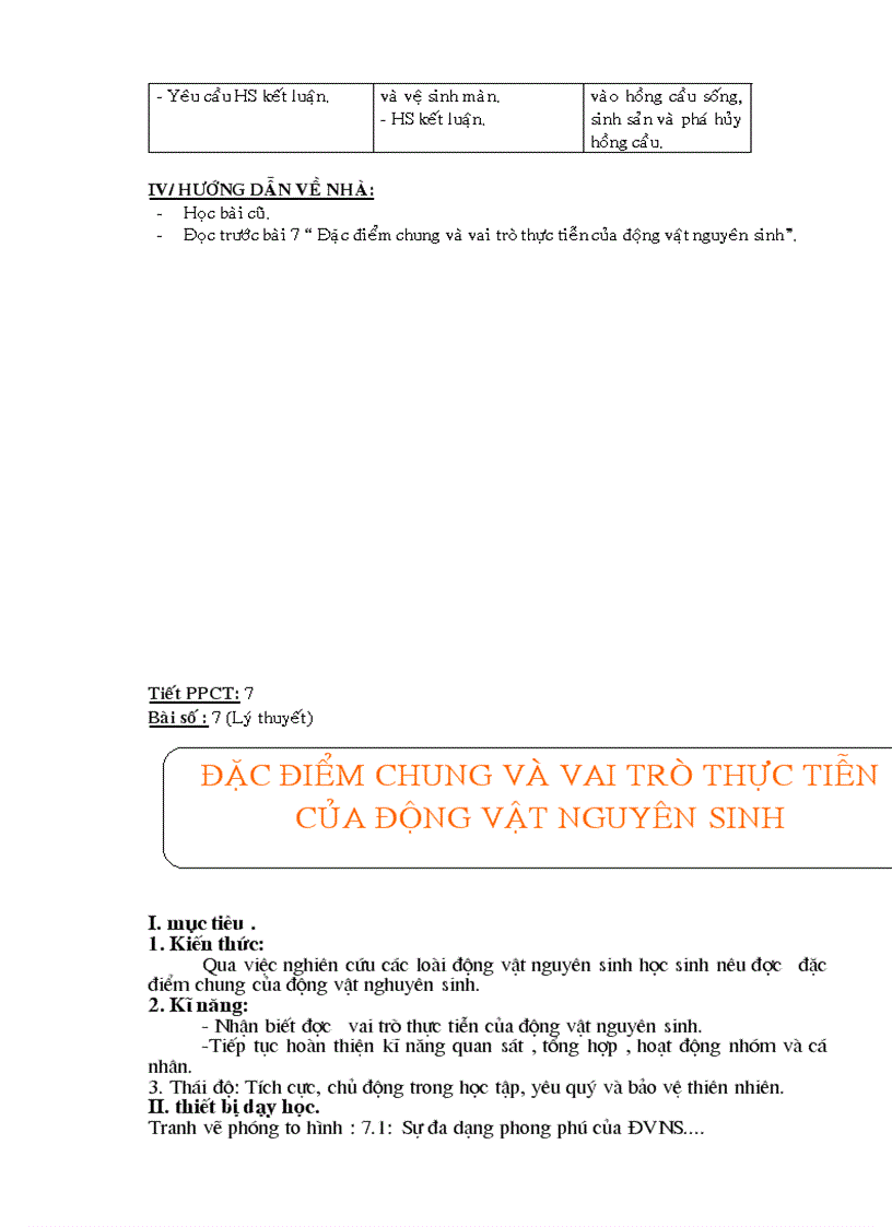 image for page Giáo án Sinh học 7 theo chuẩn mới 2010 2011