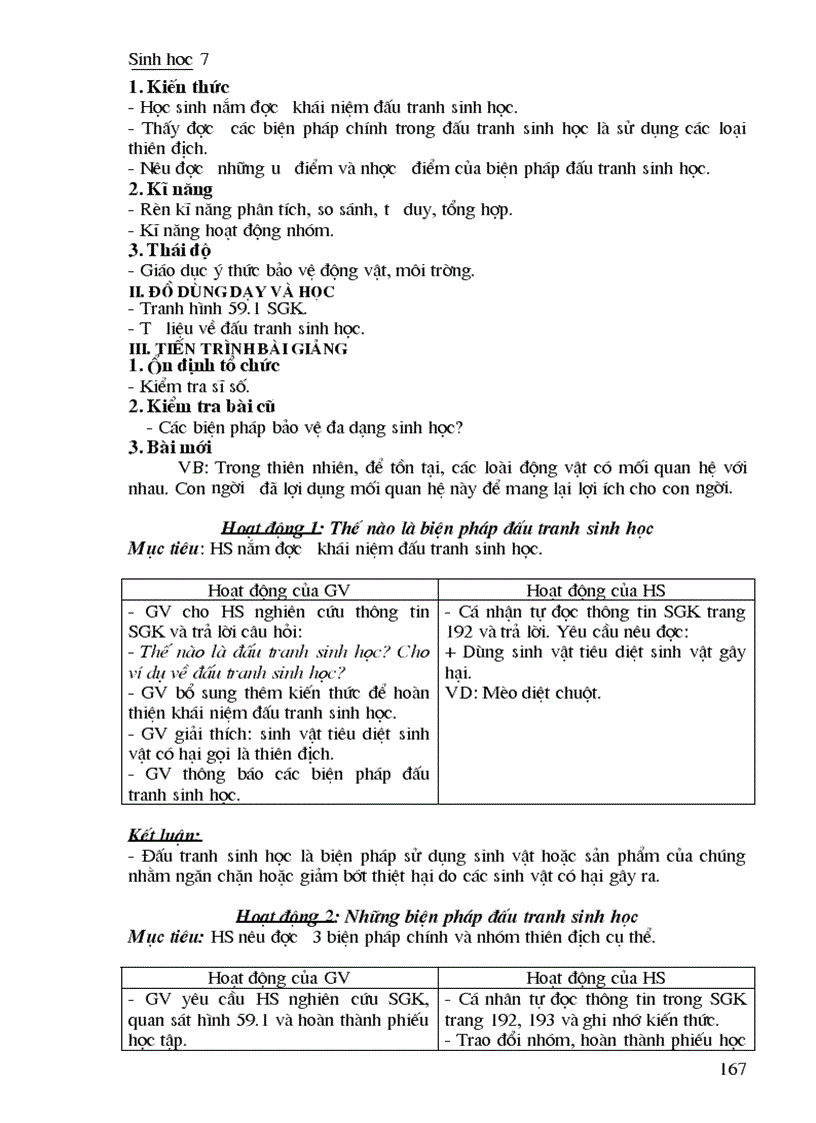 image for page Giao an Sinh hoc 7 tron bo