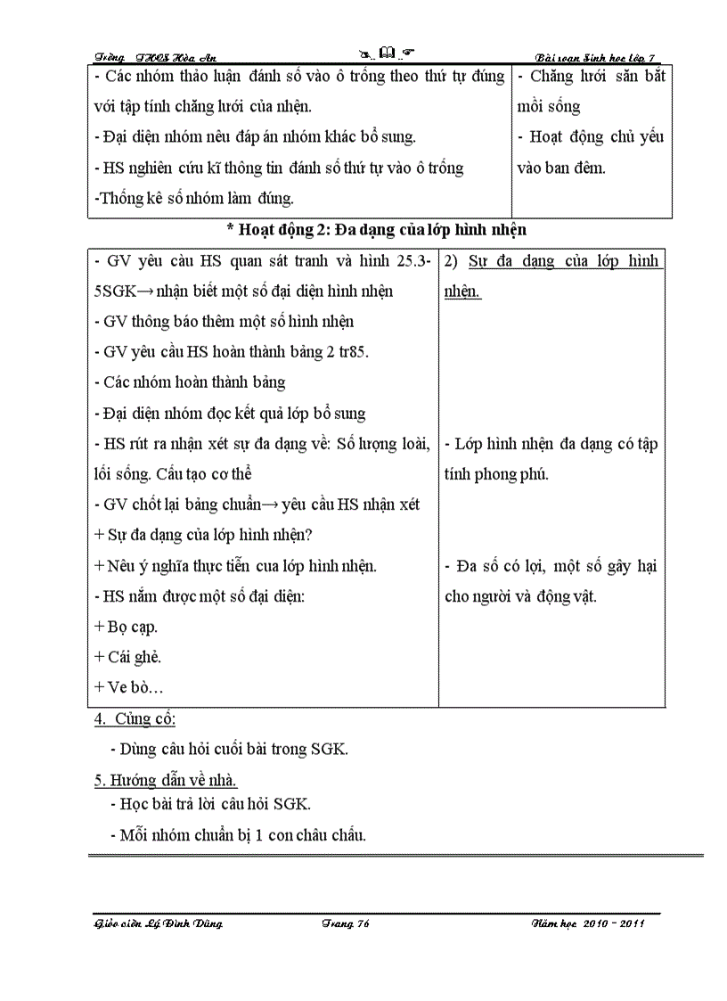 image for page GIÁO ÁN SINH HỌC 7 2011 chuẩn KTKN
