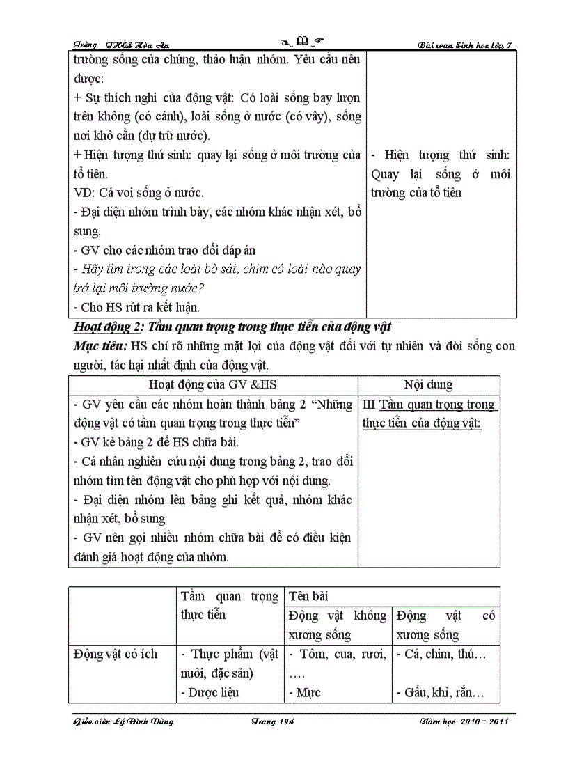 image for page GIÁO ÁN SINH HỌC 7 2011 chuẩn KTKN