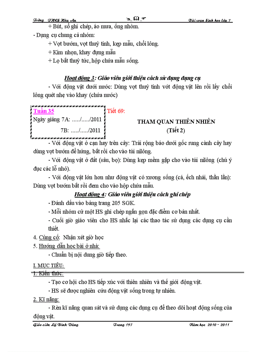 image for page GIÁO ÁN SINH HỌC 7 2011 chuẩn KTKN