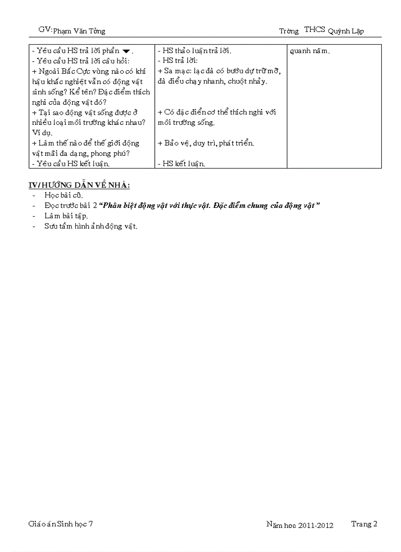 image for page Giáo án sinh học 7 Chuẩn 1