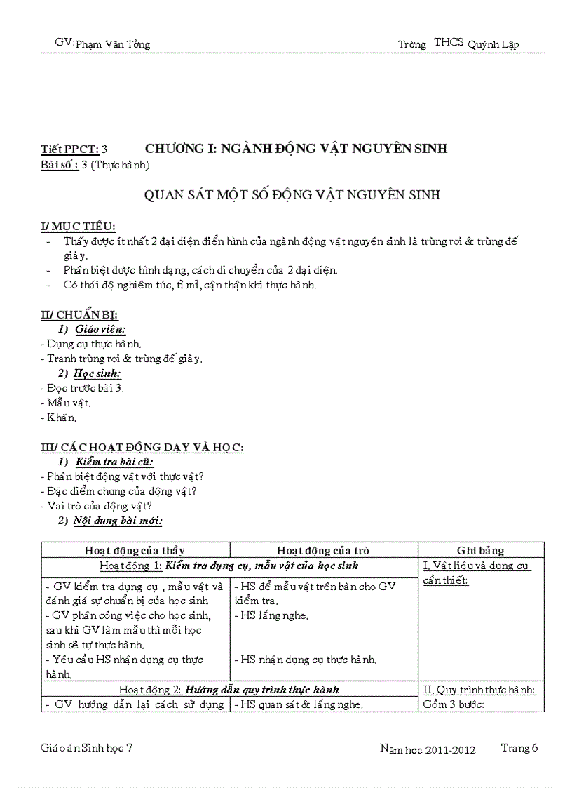 image for page Giáo án sinh học 7 Chuẩn 1