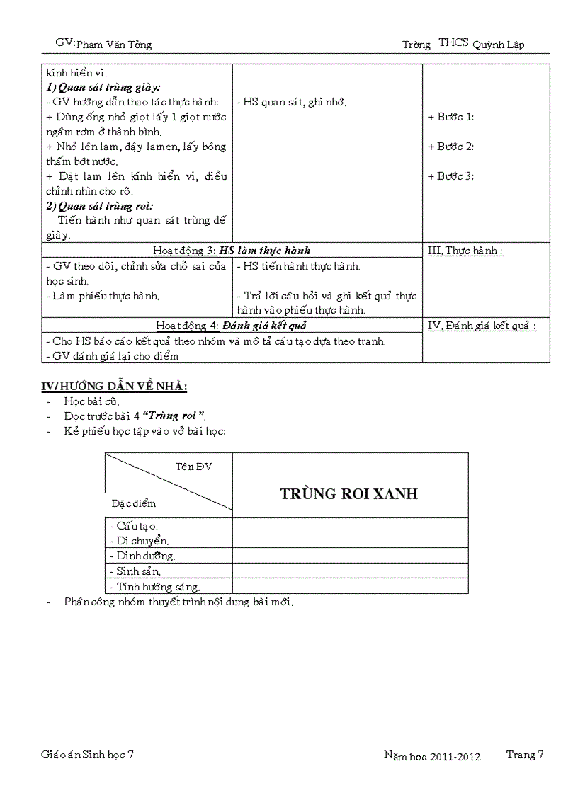 image for page Giáo án sinh học 7 Chuẩn 1