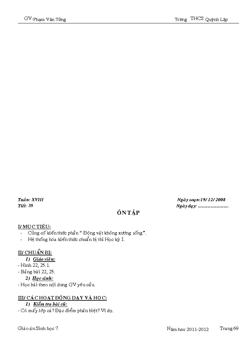 image for page Giáo án sinh học 7 Chuẩn 1