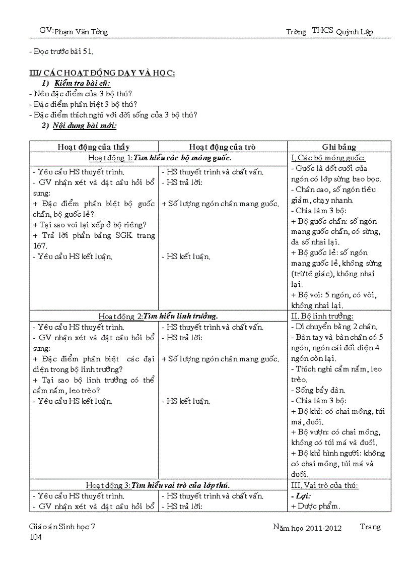 image for page Giáo án sinh học 7 Chuẩn 1