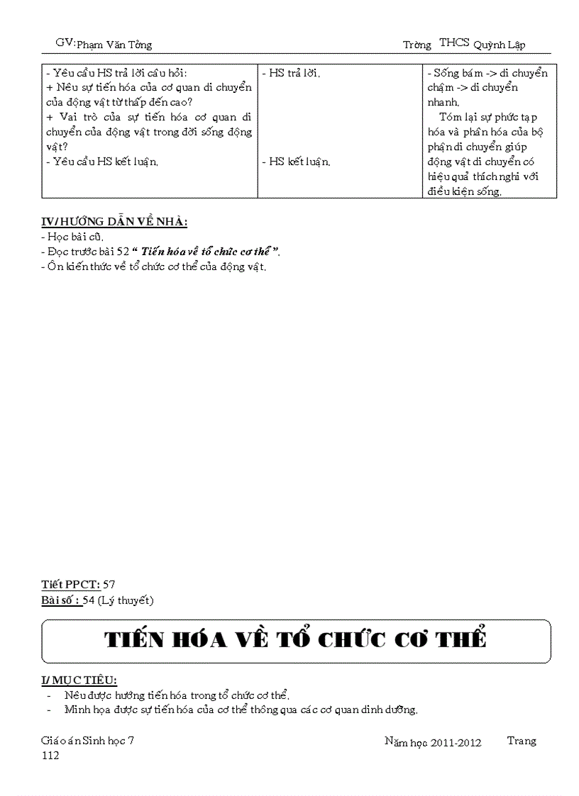 image for page Giáo án sinh học 7 Chuẩn 1