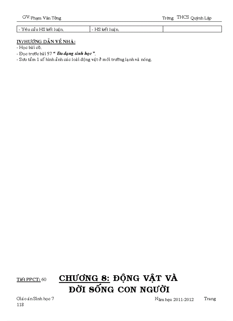 image for page Giáo án sinh học 7 Chuẩn 1