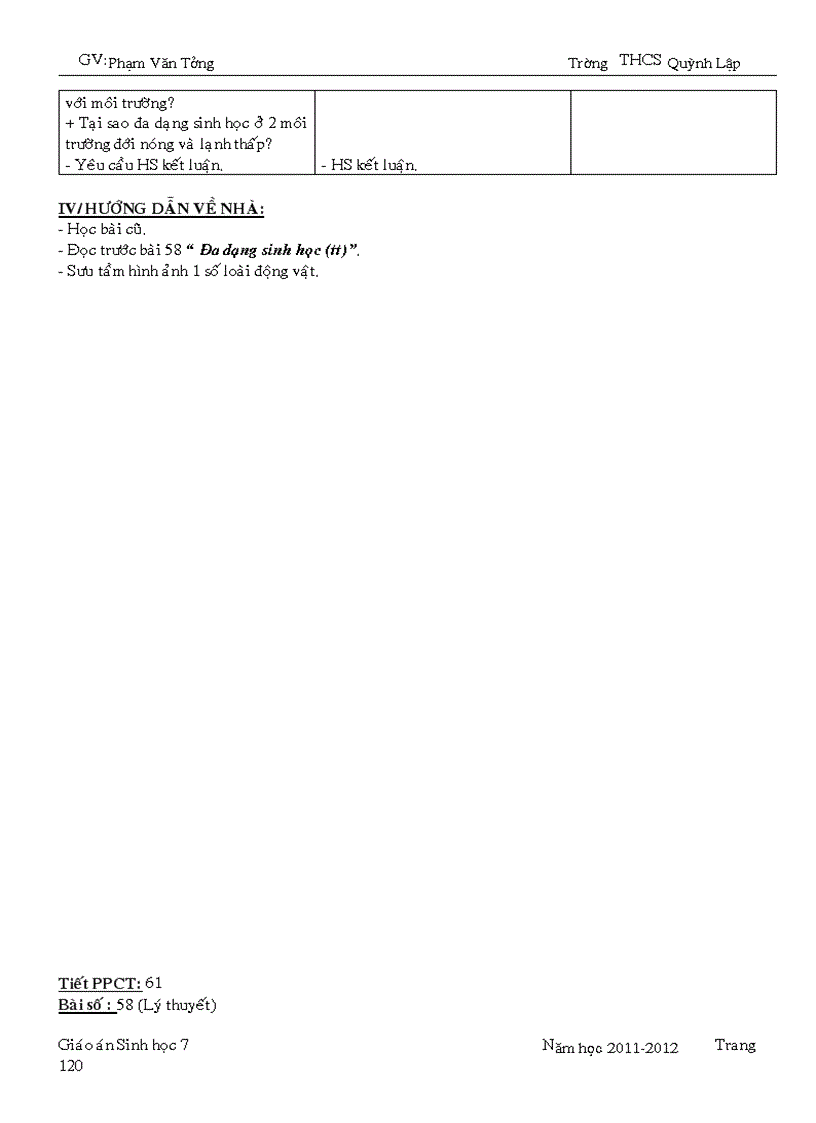 image for page Giáo án sinh học 7 Chuẩn 1