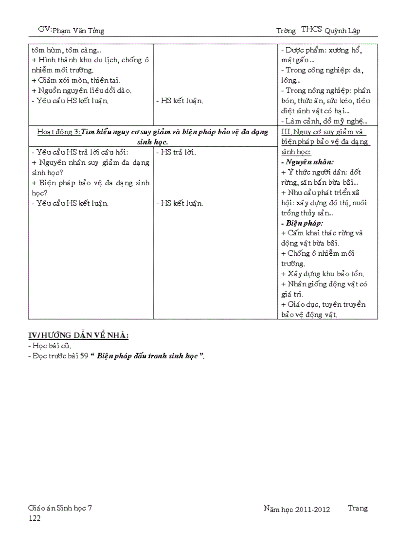 image for page Giáo án sinh học 7 Chuẩn 1