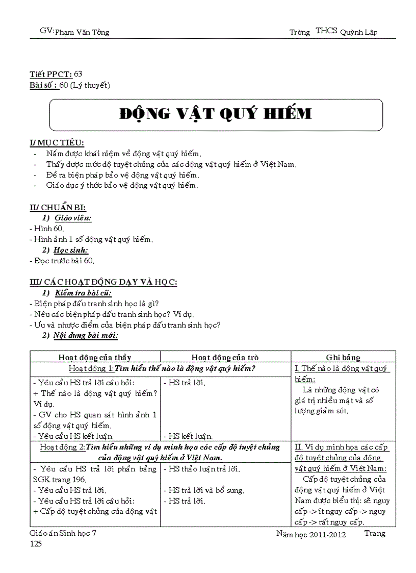 image for page Giáo án sinh học 7 Chuẩn 1