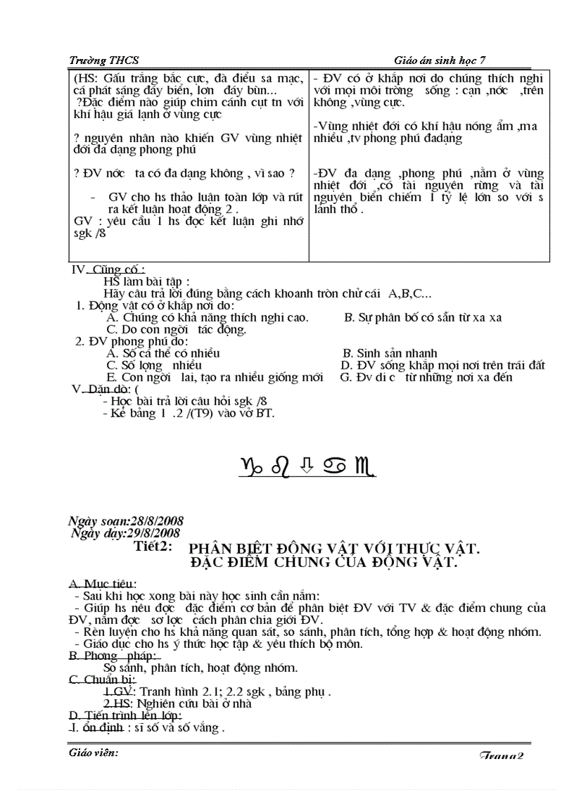image for page Giáo án sinh vật lớp 7 hk1
