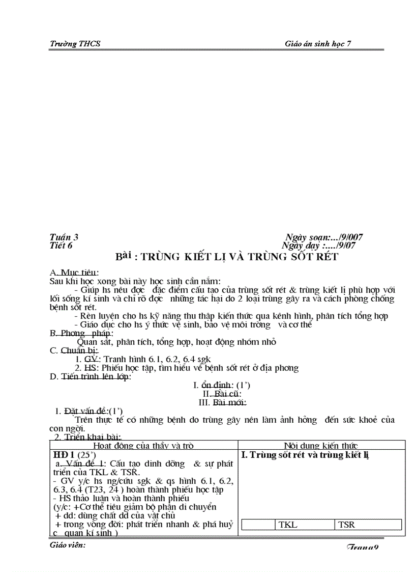 image for page Giáo án sinh vật lớp 7 hk1