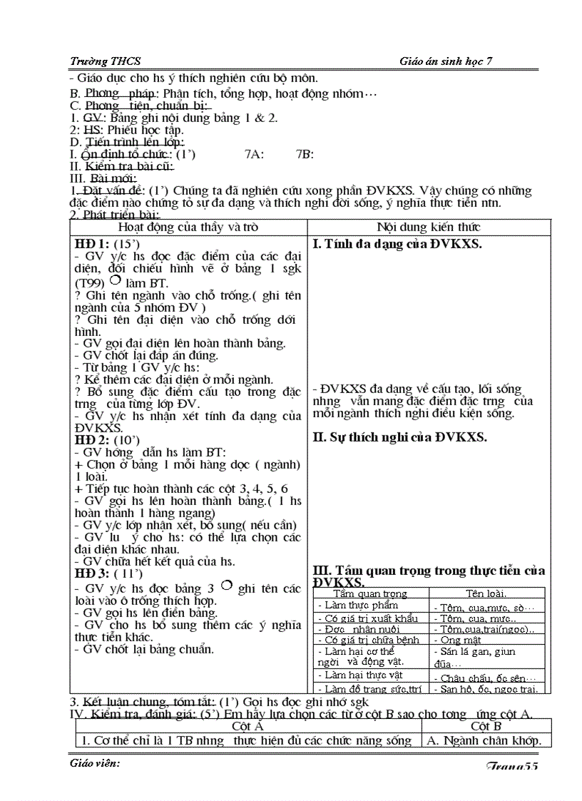 image for page Giáo án sinh vật lớp 7 hk1