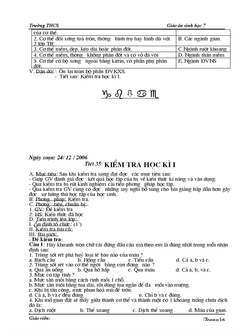 image for page Giáo án sinh vật lớp 7 hk1