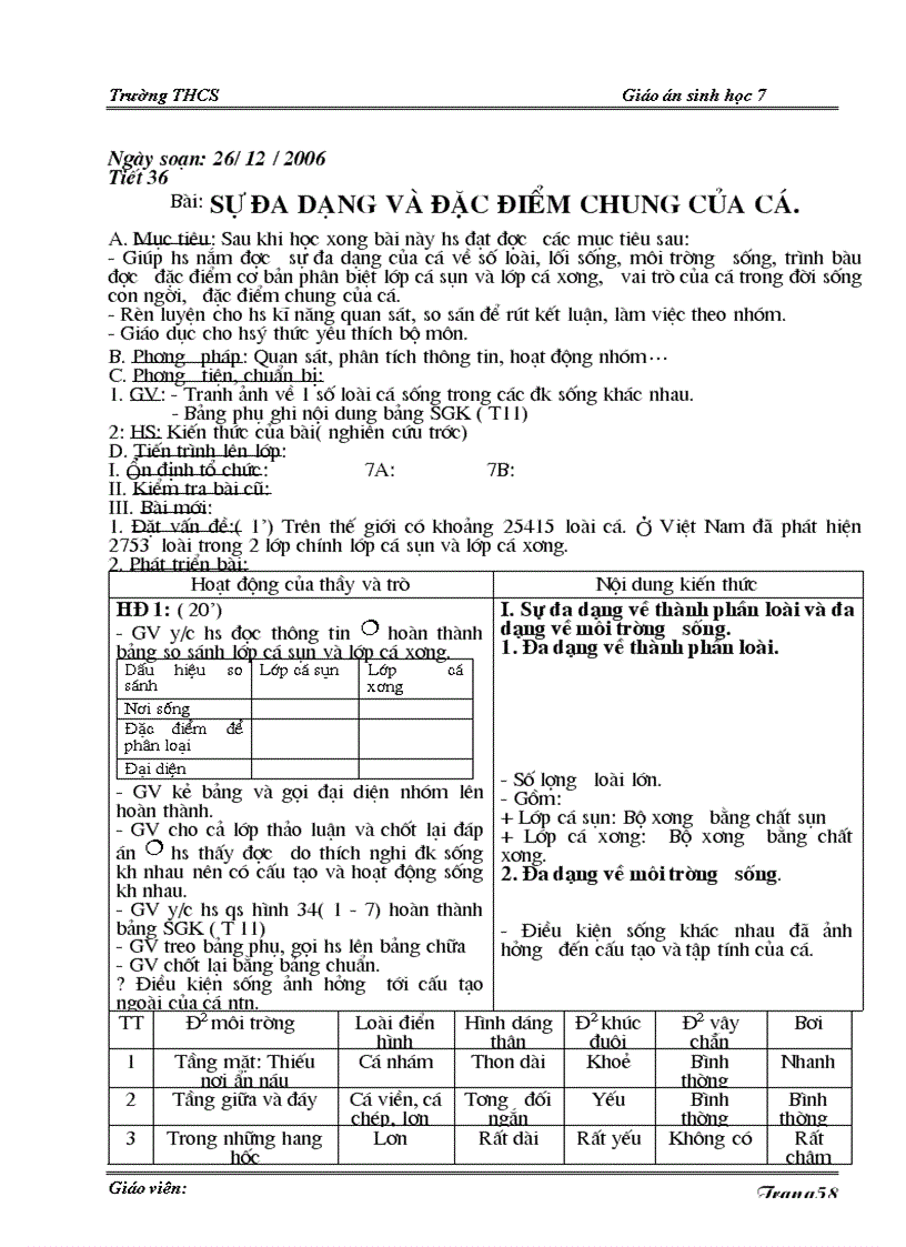 image for page Giáo án sinh vật lớp 7 hk1