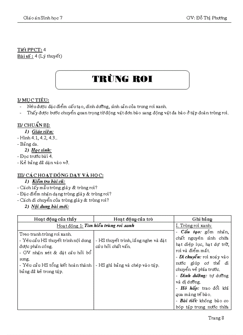 image for page Giáo án sinh 7 cả năm dạy thuyết trình 1