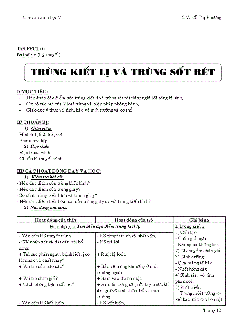 image for page Giáo án sinh 7 cả năm dạy thuyết trình 1