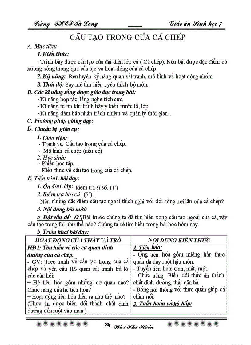 image for page Sinh 7 tiet 31 34 theo chuan co KNS