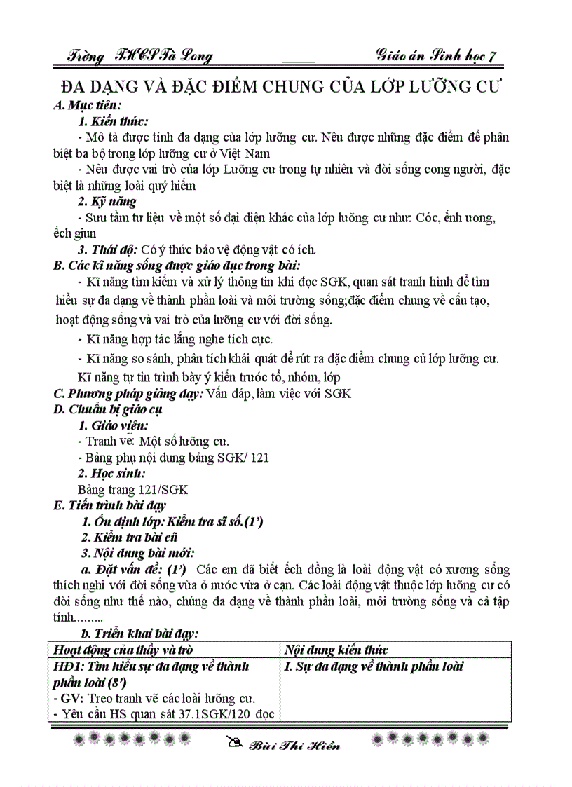 image for page Sinh 7 tiet 37 40 theo chuan co KNS