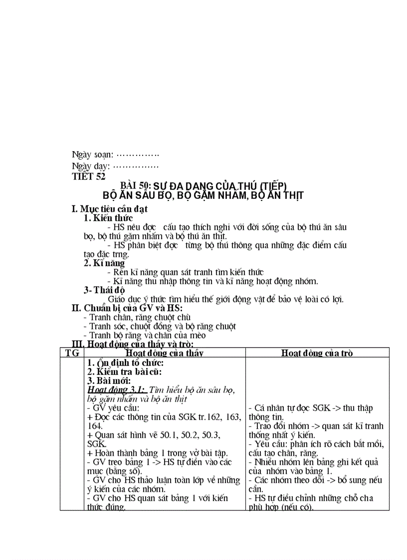 image for page Sinh 7 Tiết 51 56