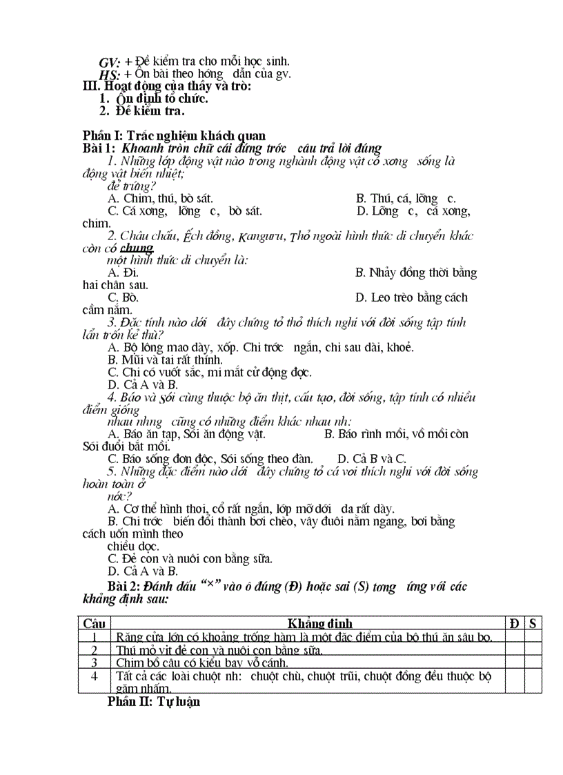 image for page Sinh 7 Tiết 51 56