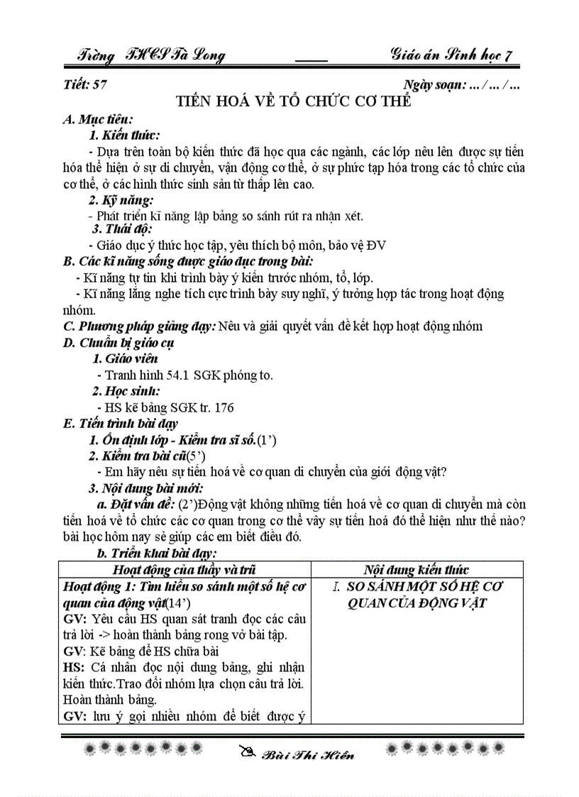 image for page Sinh 7 tiet 57 60 theo chuan KT KN co KNS