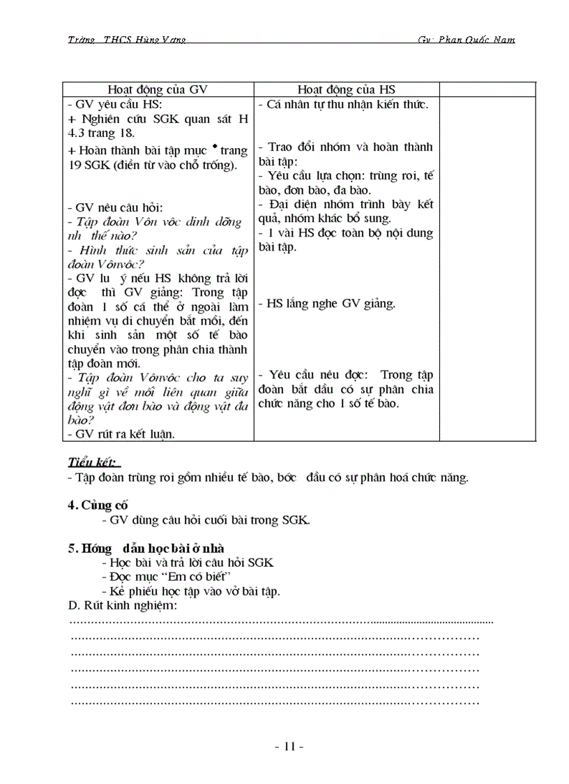 image for page Sinh hoc 7 HKI có cột bổ sung