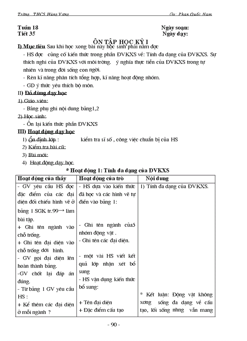 image for page Sinh hoc 7 HKI có cột bổ sung