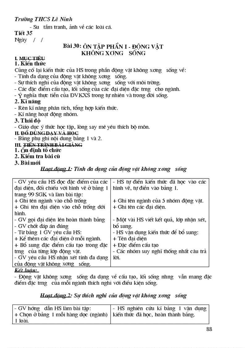 image for page Sinh học 7 học kỳ 1