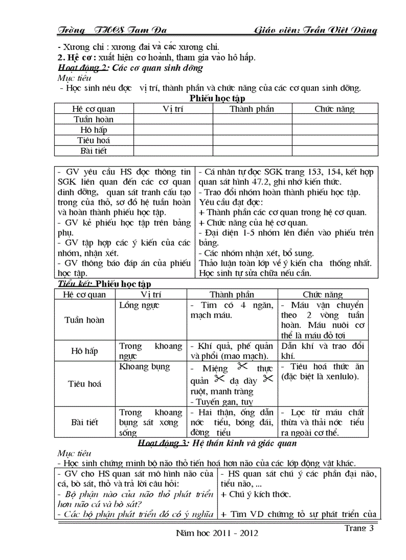 image for page Tiết 49 bài 47 Cấu tạo trong của Thỏ