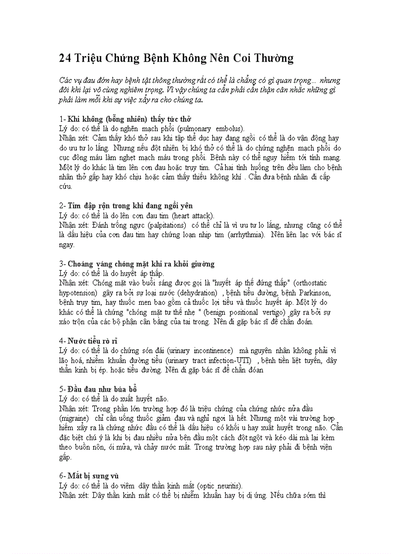 image for page 24 Triệu chứng bệnh không nên coi thường