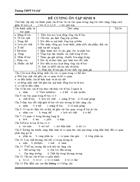 Đề cương ôn tập học kỳ 1 Sinh học 8