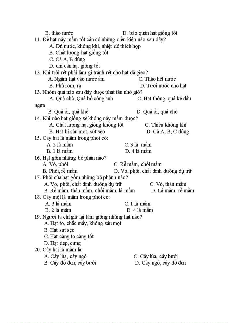 image for page Đề kiểm tra 15 phút sinh 6 kì II