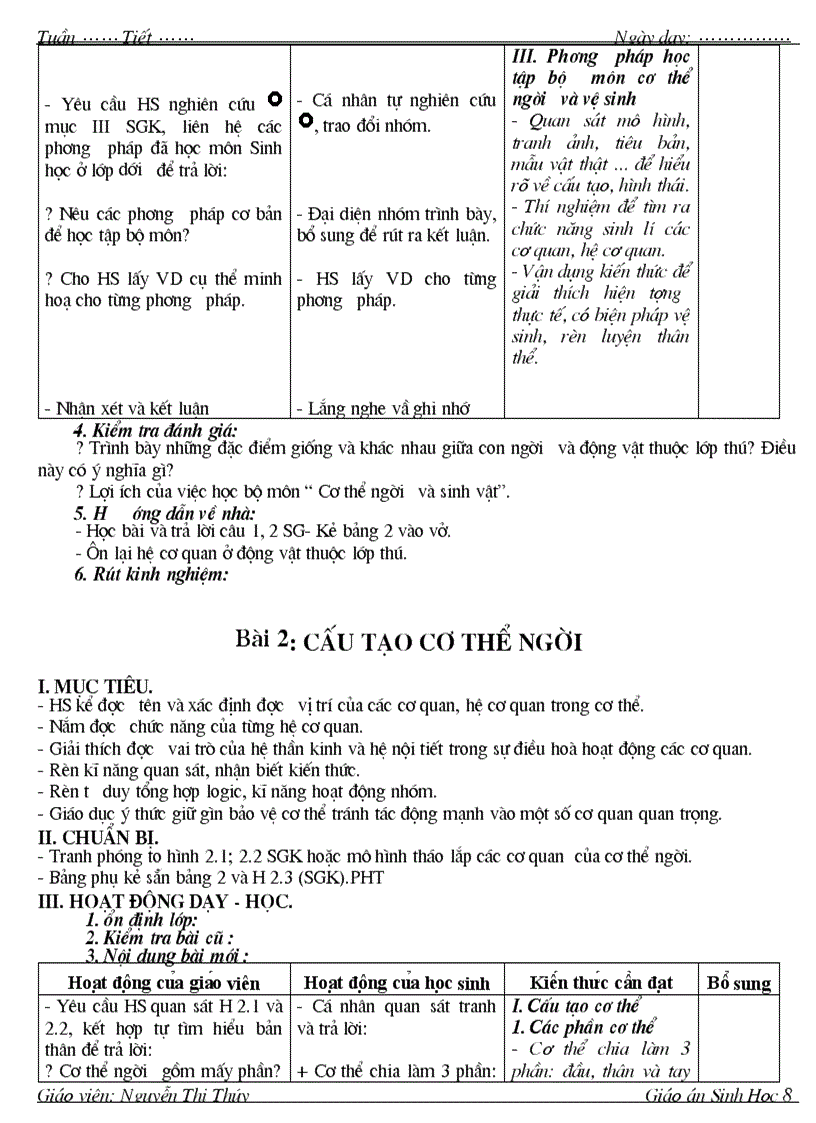 image for page Giao án sinh8