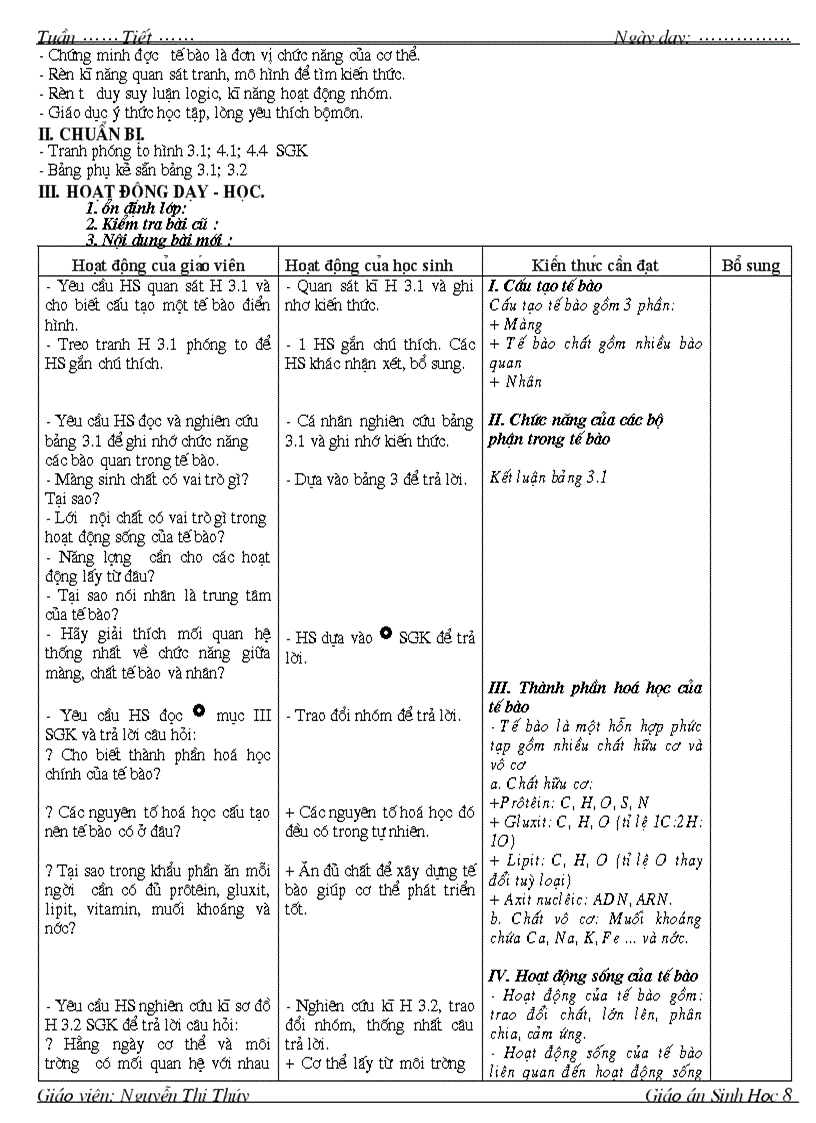 image for page Giao án sinh8