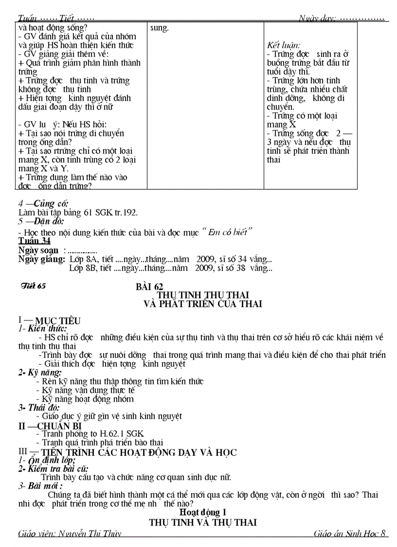 image for page Giao án sinh8