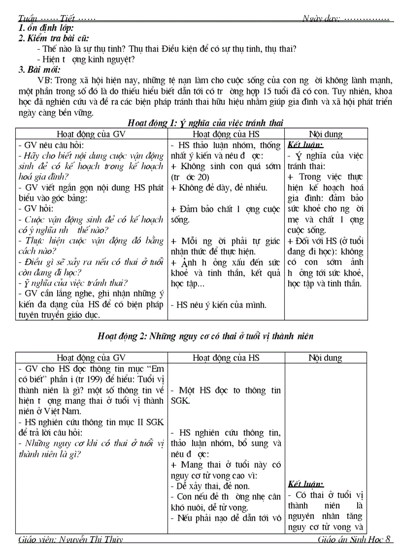 image for page Giao án sinh8