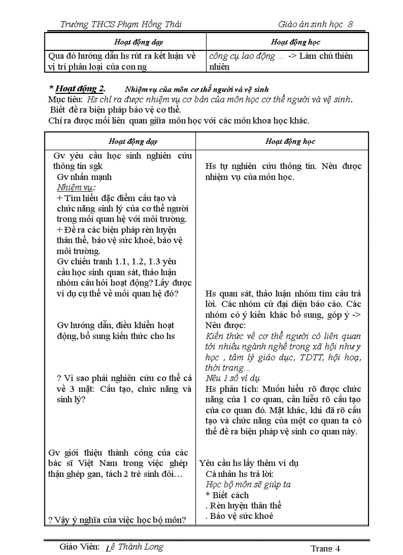 image for page Giáo án 8 đầy đủ font Time New Roman