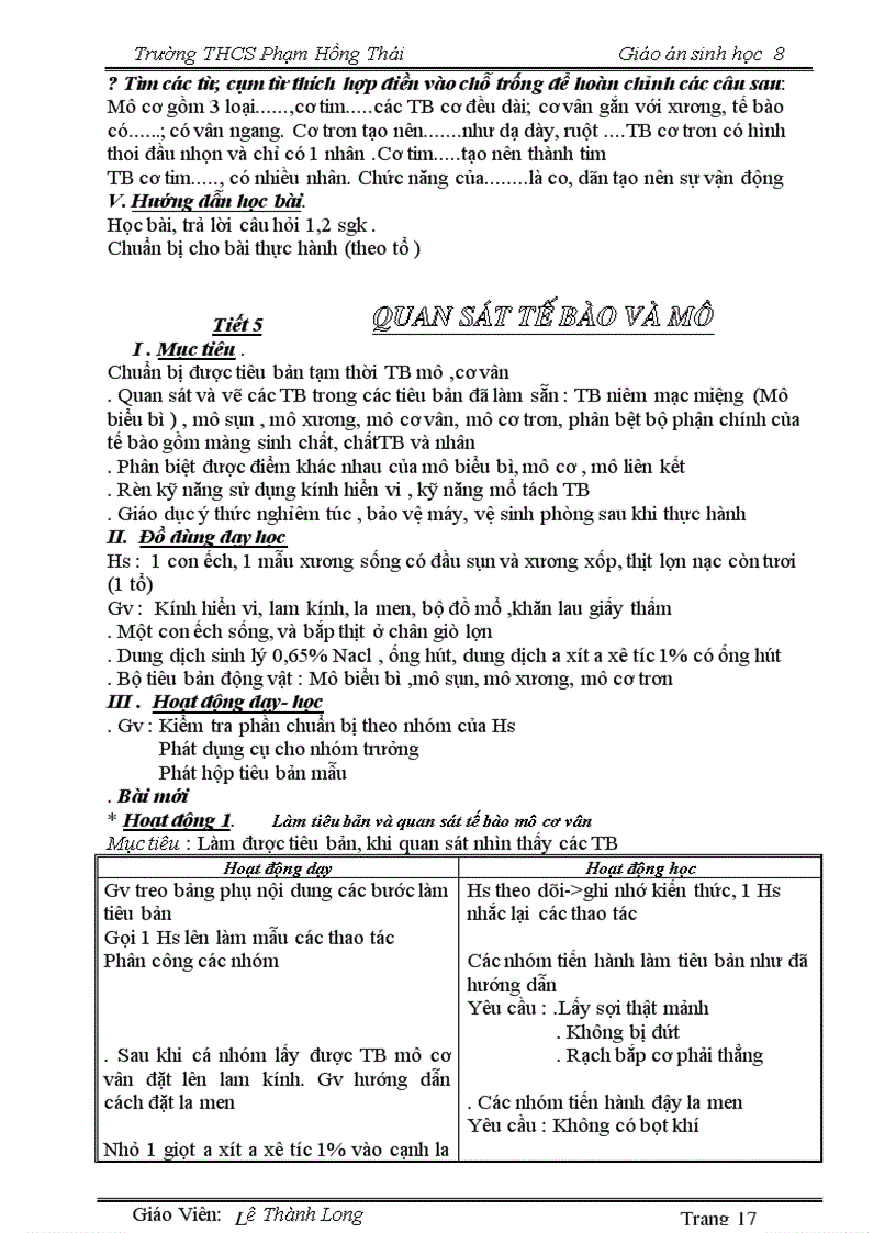 image for page Giáo án 8 đầy đủ font Time New Roman