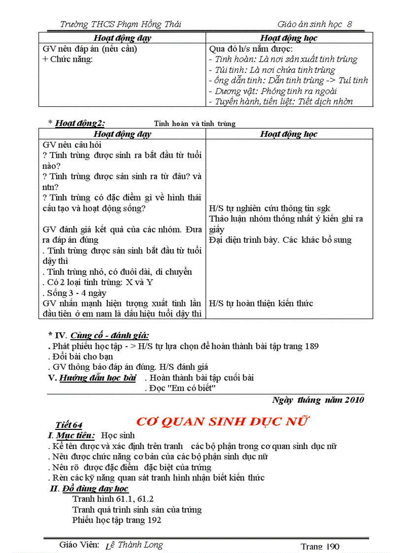 image for page Giáo án 8 đầy đủ font Time New Roman