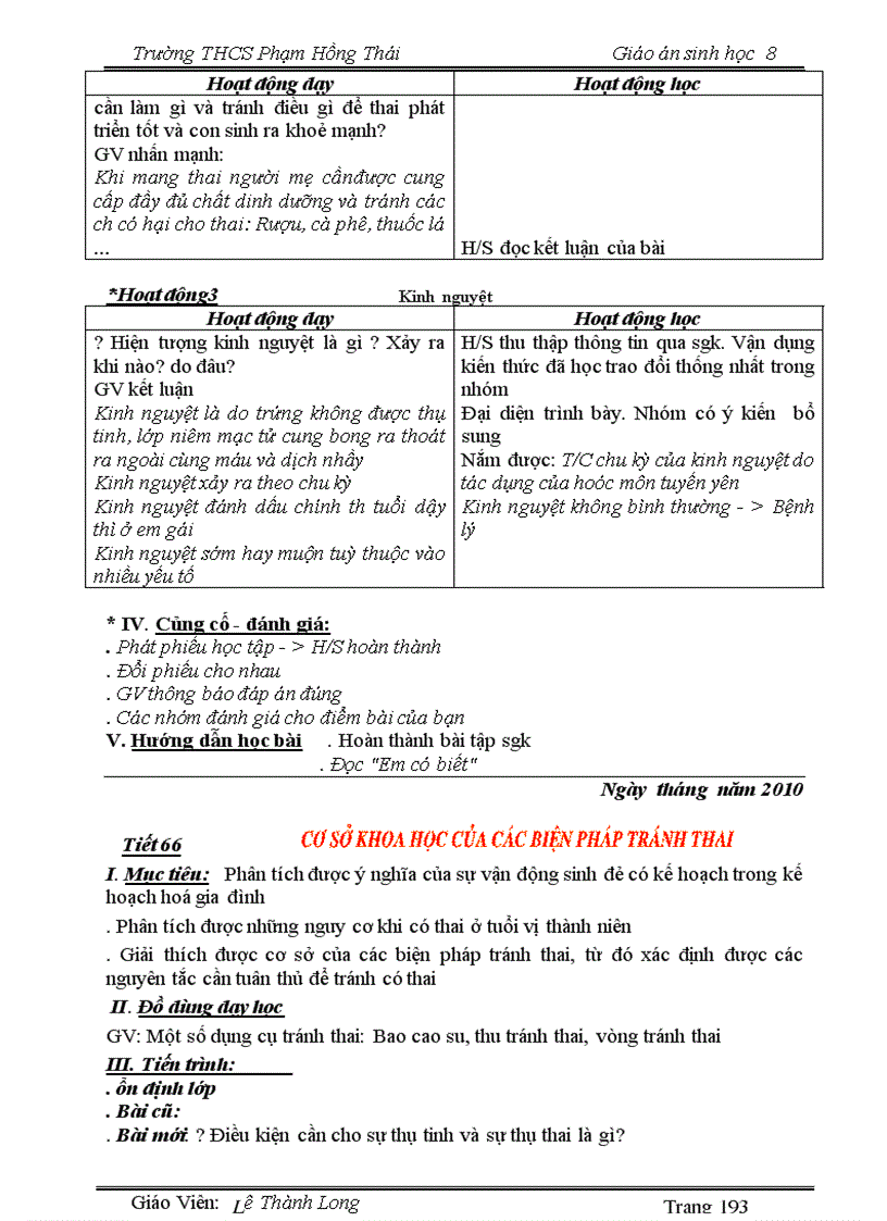 image for page Giáo án 8 đầy đủ font Time New Roman