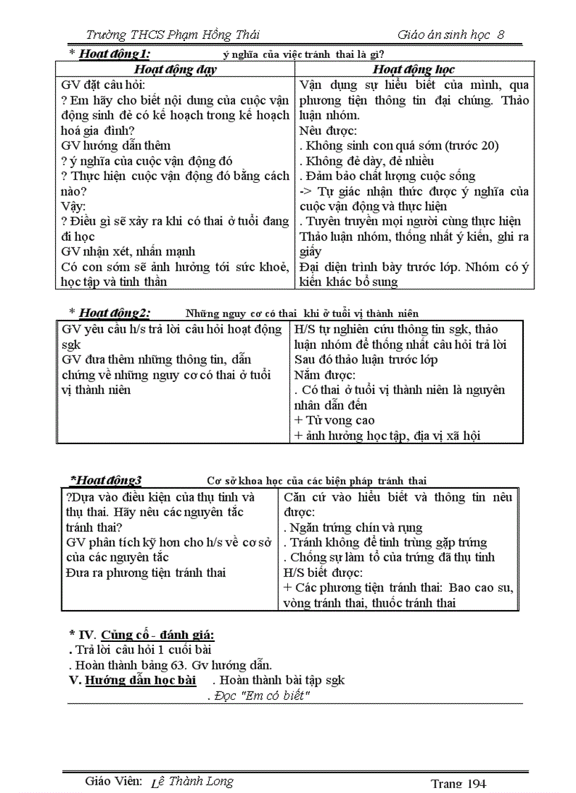 image for page Giáo án 8 đầy đủ font Time New Roman