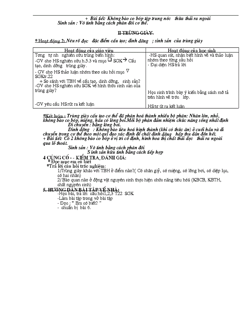 image for page Giao an Sinh 7 Co tich Hop MT