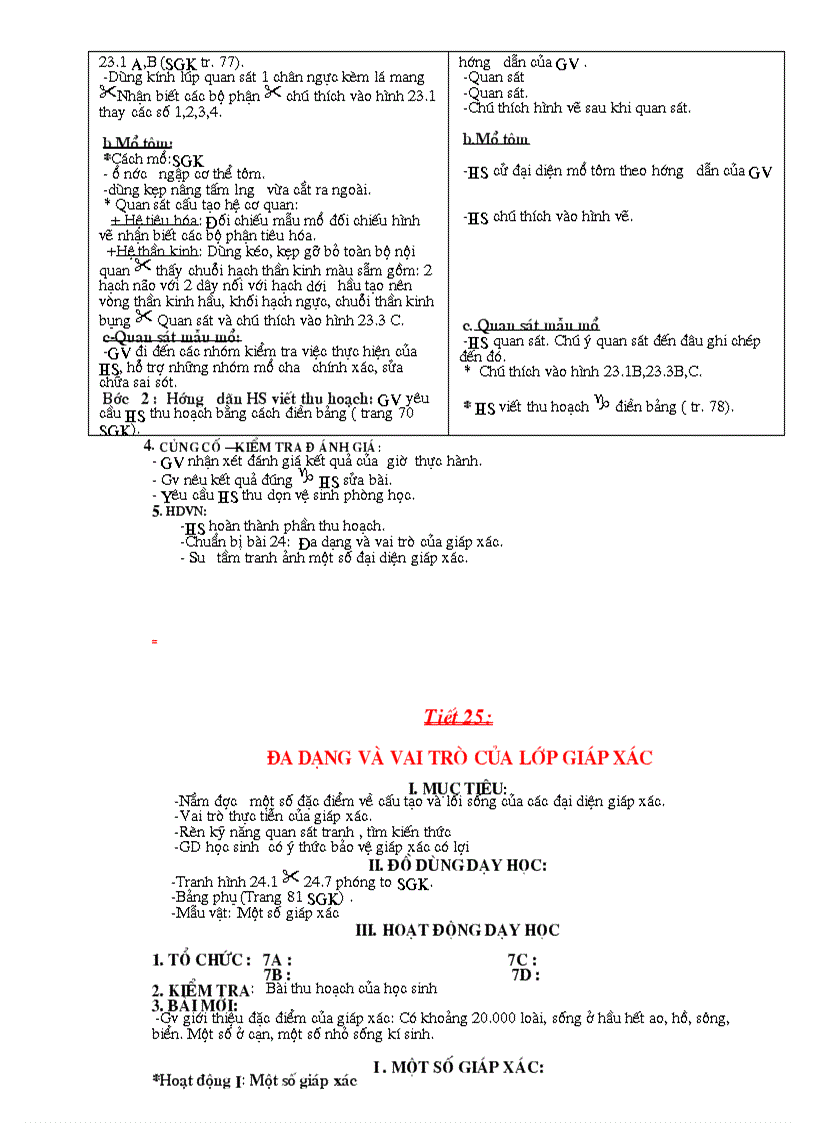 image for page Giao an Sinh 7 Co tich Hop MT