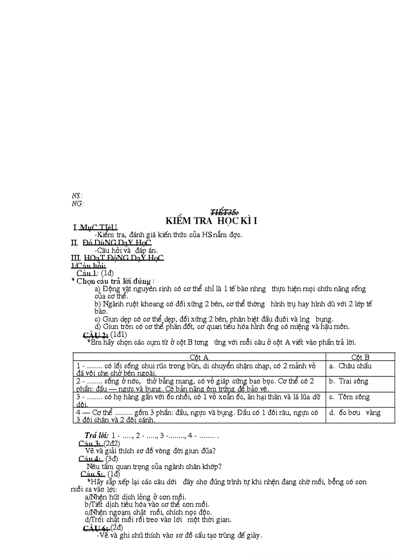 image for page Giao an Sinh 7 Co tich Hop MT