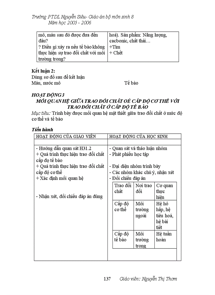 image for page Giao an Sinh 8 3 cột HKI